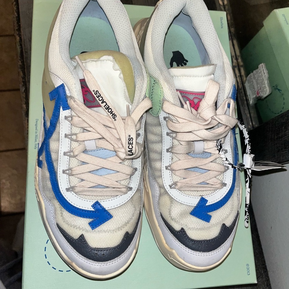 Off-White Sneakers in Blue and Cream